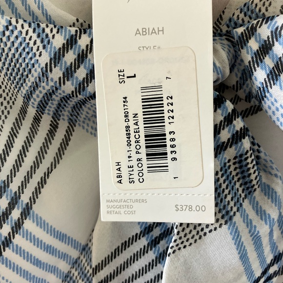 Joie Abiah Plaid Midi Dress 100% Silk Adjustable Spaghetti Straps Size L - Picture 3 of 11